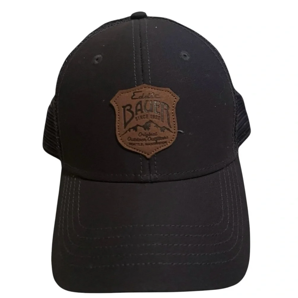 Eddie Bauer Brown‎ Trucker Hat Mesh Snapback Cap Outdoor Outfitters